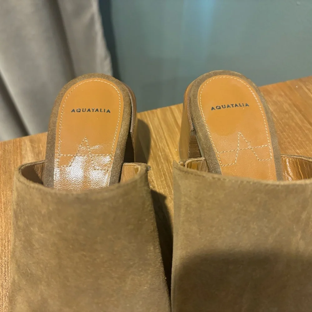 Aquatalia Brown Suede Mules, size 7.5 - Picture 4 of 4